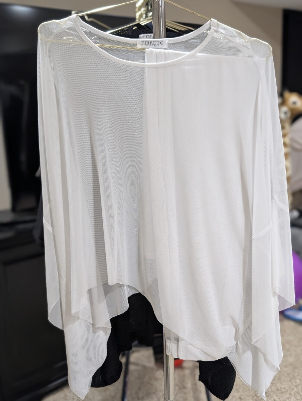 White Sheer Layered Women's Top With Matching Pants